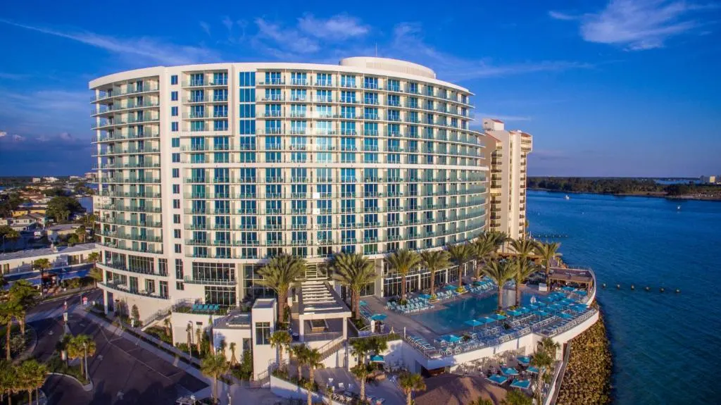 Opal Sands Hotel stands by the water in Clearwater Beach, Florida
